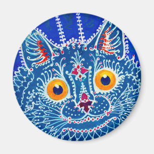 Aimant Chat gothique bleu