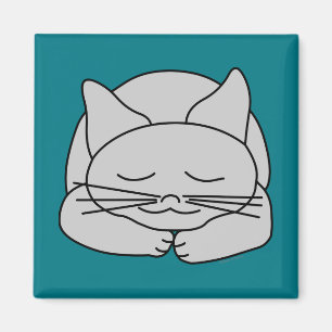 Aimant Chat gris dormant