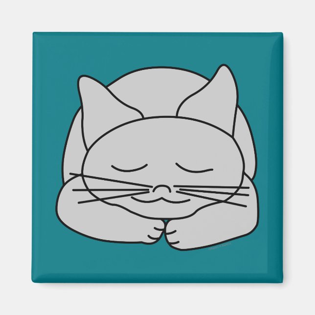 Aimant Chat gris dormant (Devant)