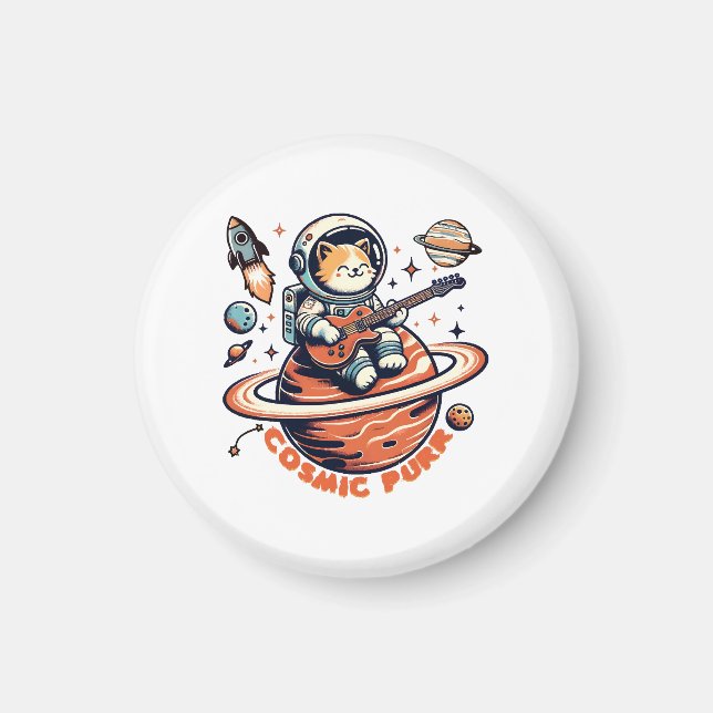 Aimant Chat guitariste astro Cosmic Purr (Devant)