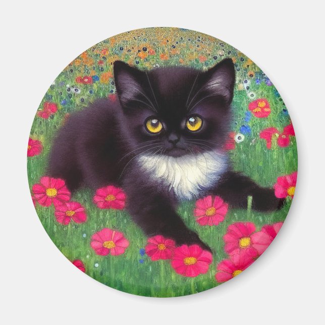 Aimant Chat Gustav Klimt Tuxedo (Devant)