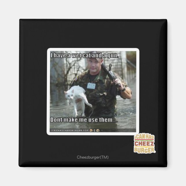 Aimant Chat humide et pistolet (Devant)