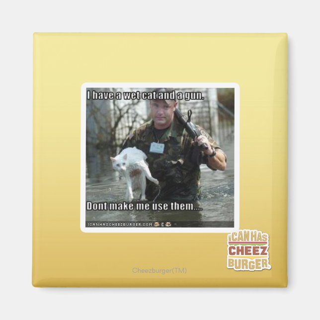 Aimant Chat humide et pistolet (Devant)