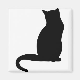 Aimant Chat Kitten Silhouette Noir L'ombre Plan