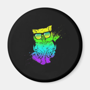Aimant Chat Kitty coloré   Cadeau de musique Lover