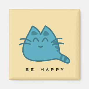 Aimant Chat Kitty souriant bleu