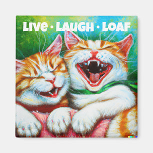 Aimant Chat   Live Lauder Loaf Funny 2 pouces Carré Fridg