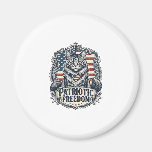 Aimant Chat Maine Coon Patriotique