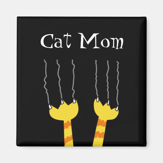 Aimant Chat Maman Drôle Chat Scratch Whimsical Kitty Magn (Devant)
