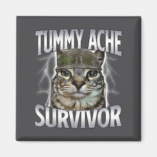 Aimant Chat Mème Survivant Mal De Ventre Drôle De Dicton