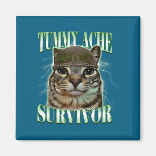 Aimant Chat Mème Survivant Mal De Ventre Humour Drôle Cit