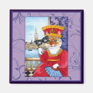 Aimant Chat mignon, costume du Carnaval de Venise