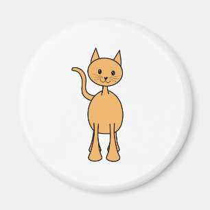 Aimant Chat mignon de gingembre. Bande dessinée orange d