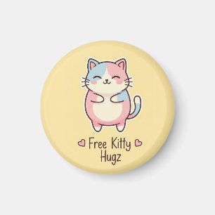 Aimant Chat Mignon Kawaii "Câlins de Toutou Gratuits" Mag