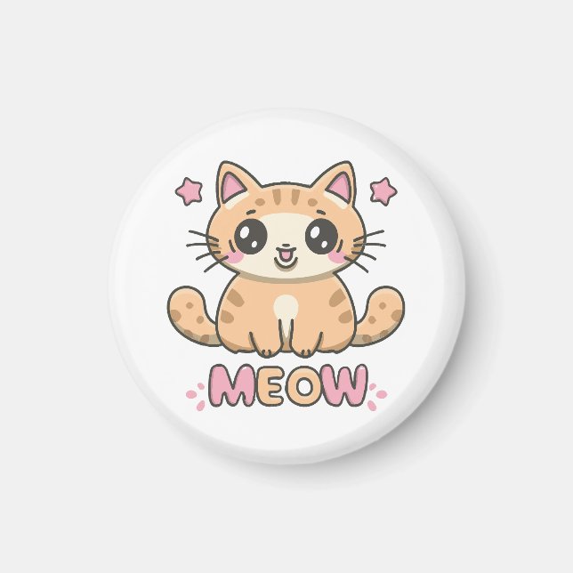 Aimant chat mignon miaou (Devant)