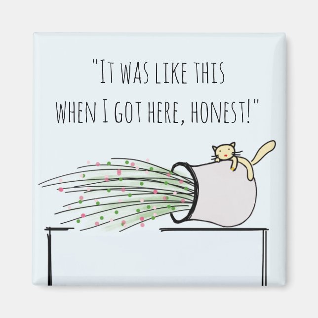 Aimant Chat mignon qui frappe les choses par dessus (Devant)