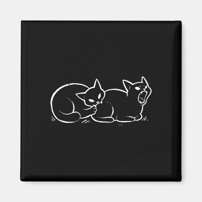 Aimant Chat mordant le derrière de chat mème de chat drôl (Devant)