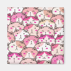 Aimant Chat Motif Drôle Animaux de compagnie colorés