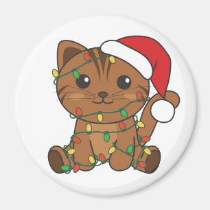 Aimant Chat Noël Animaux d'hiver Chats