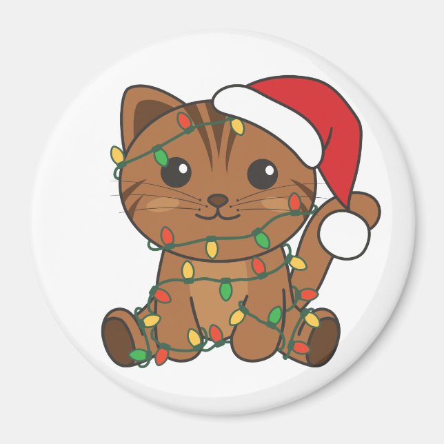 Aimant Chat Noël Animaux d'hiver Chats (Devant)
