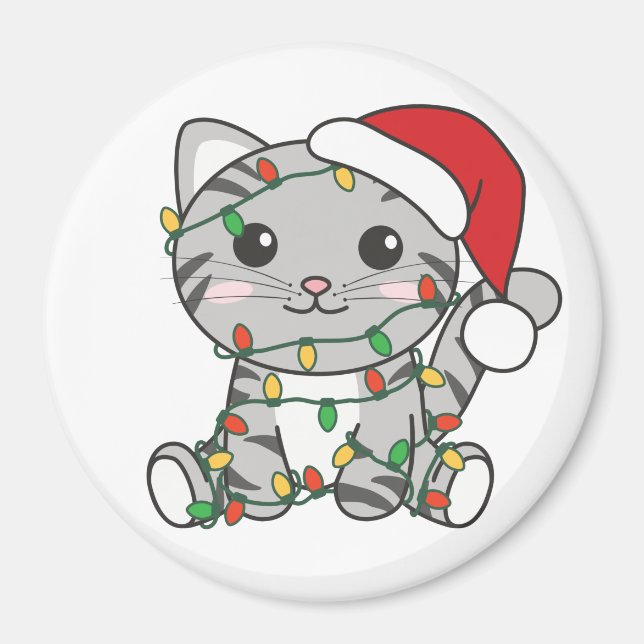Aimant Chat Noël Animaux d'hiver Chats (Devant)