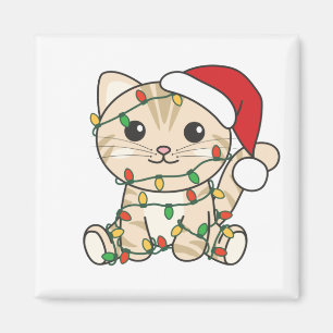 Aimant Chat Noël Animaux d'hiver Chats