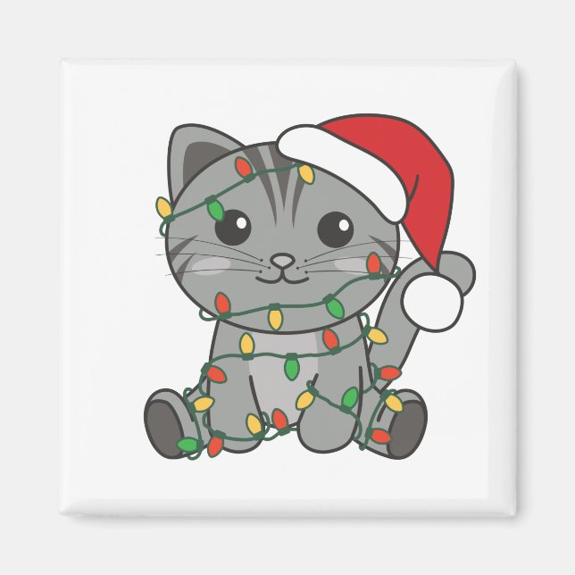 Aimant Chat Noël Animaux d'hiver Chats (Devant)