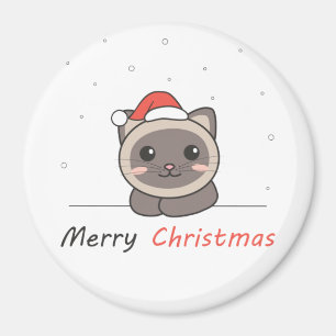 Aimant Chat Noël Neige Hiver Animaux Chats