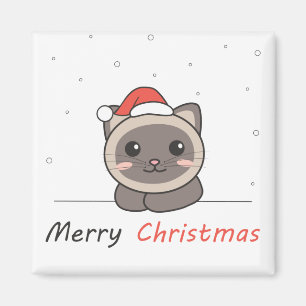 Aimant Chat Noël Neige Hiver Animaux Chats