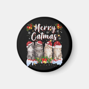 Aimant Chat Noël Santa Hat Funny Joyeux Noël