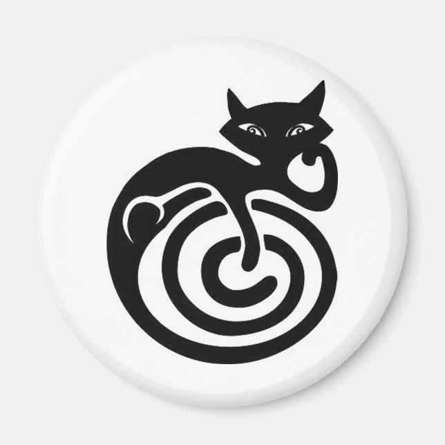 Aimant Chat noir. (Devant)
