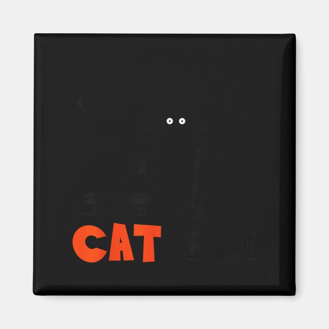 Aimant Chat noir drôle Servante de chat  (Devant)