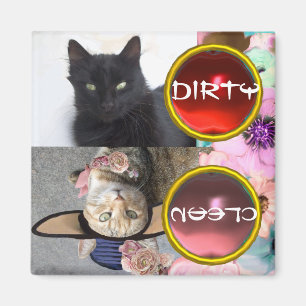 AIMANT CHAT NOIR ET PRINCESS TATUS DIRTY PROPRE