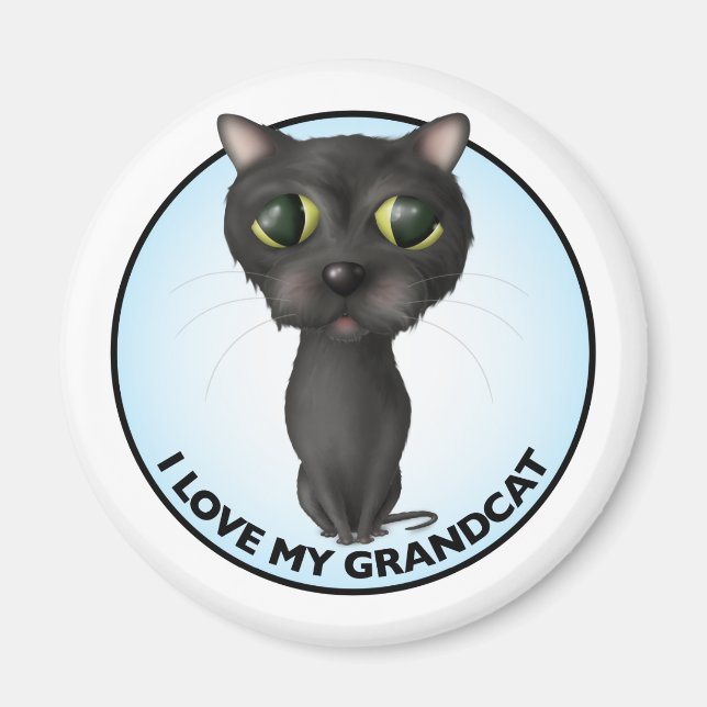 Aimant Chat noir - Grand chat (Devant)