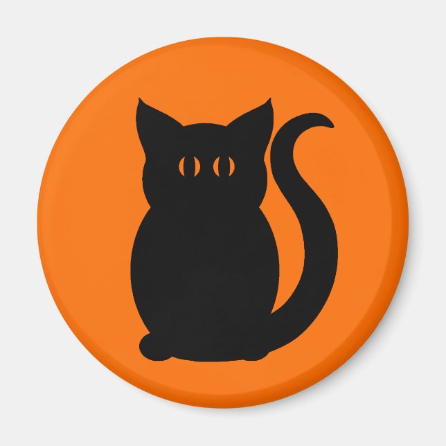 Aimant Chat noir Halloween mignon (Devant)