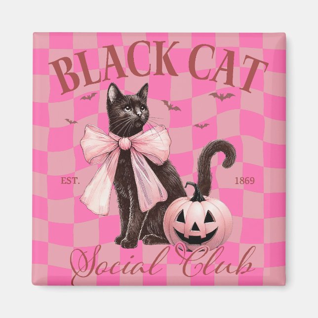 Aimant Chat noir mignon Halloween (Devant)