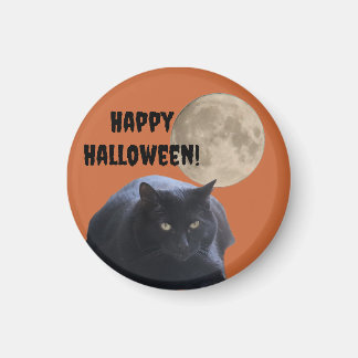 Aimant Chat noir Pleine lune Halloween