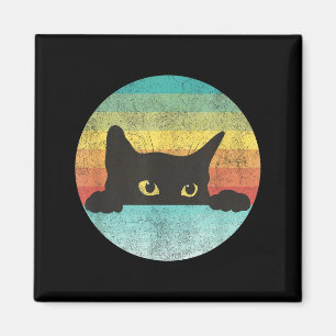Aimant Chat noir rétro vintage drôle mignon