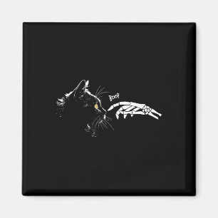 Aimant Chat noir Squelette Main Boop Halloween Cute Cats