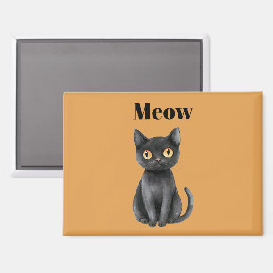 Aimant Chat orange noir Miaou