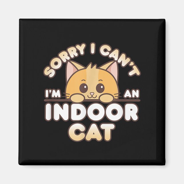 Aimant Chat orange timide Désolé je ne peux pas Je suis u (Devant)