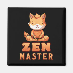 Aimant Chat Orange Yoga Maître Zen Chat Tigre Orange Yoga