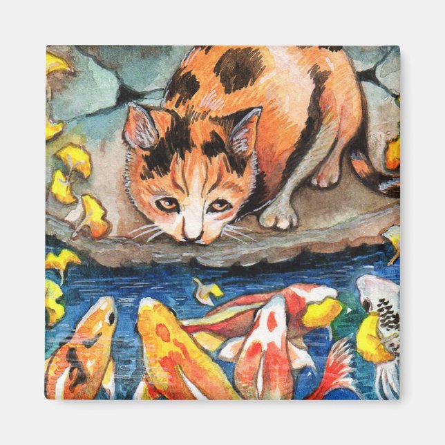 Aimant Chat par Koi Pond (Devant)