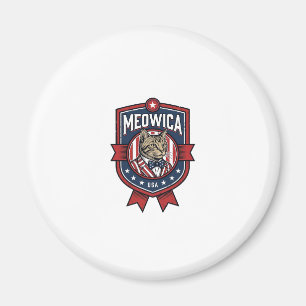 Aimant Chat patriotique vintage Meowica USA Conception de