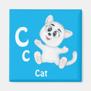 Aimant Chat personnaliser ABC : Lettre C - Ajoutez votre 