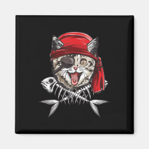 Aimant Chat Pirate Boys Hommes Jolly roger Drapeau Crâne