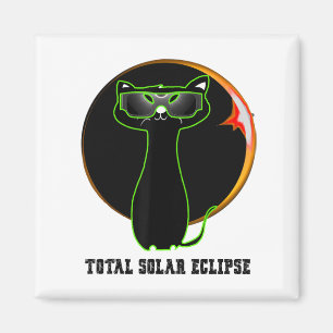 Aimant Chat Portant des lunettes solaires Éclipse Total S