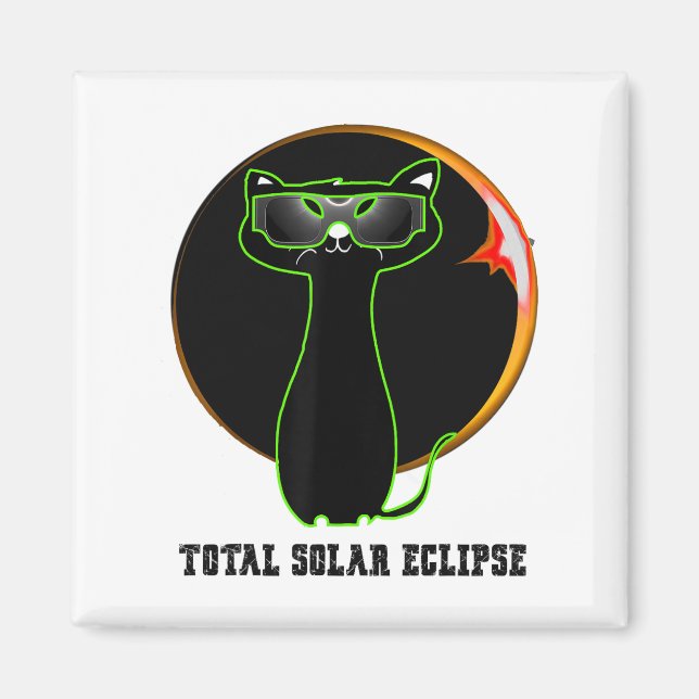 Aimant Chat Portant des lunettes solaires Éclipse Total S (Devant)