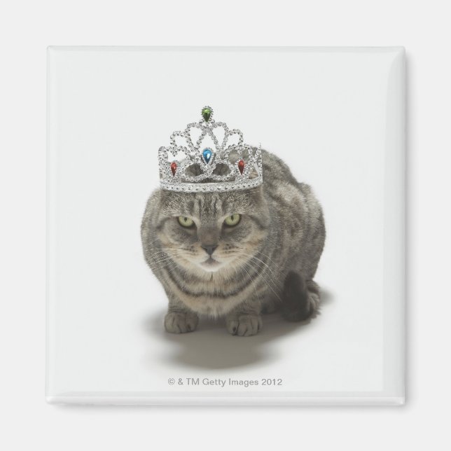 Aimant Chat portant une tiara (Devant)