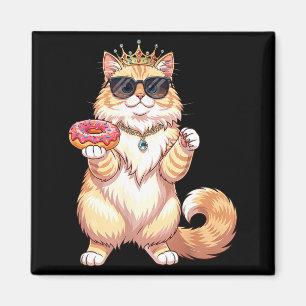 Aimant Chat princesse moelleux donut lunettes de soleil d